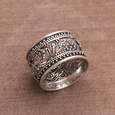 Alternate image for Sterling Silver Openwork Band Ring from Bali Merajan Majesty