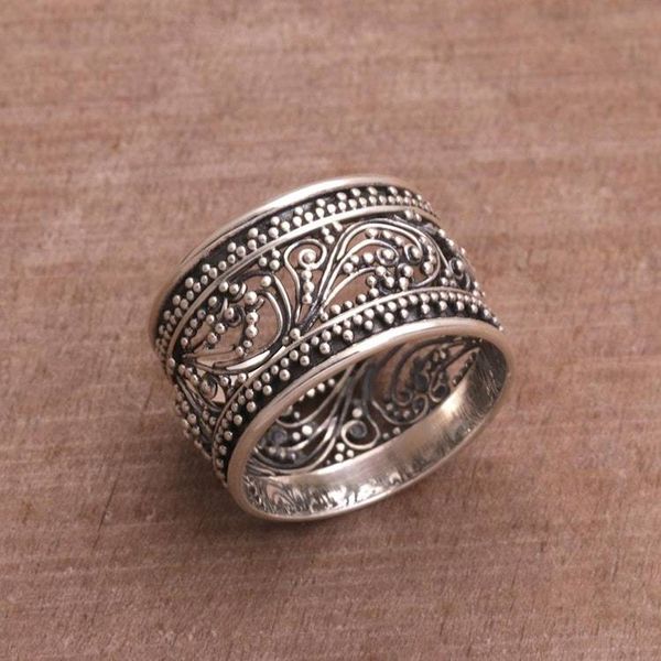 Alternate image for Sterling Silver Openwork Band Ring from Bali Merajan Majesty