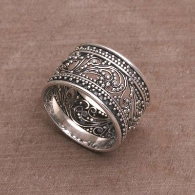 Alternate image for Sterling Silver Openwork Band Ring from Bali Merajan Majesty