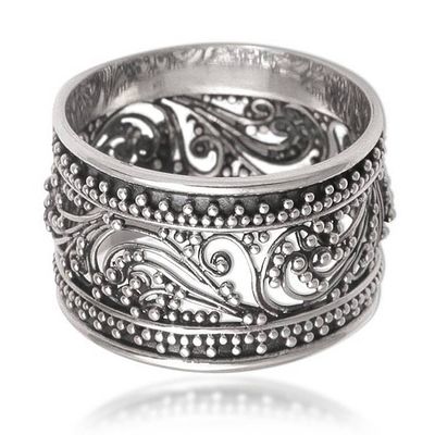 Alternate image for Sterling Silver Openwork Band Ring from Bali Merajan Majesty