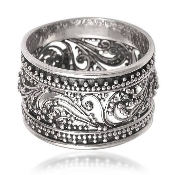 Alternate image for Sterling Silver Openwork Band Ring from Bali Merajan Majesty