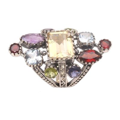 Alternate image for Citrine and Amethyst Cocktail Ring from Bali All-Night Party