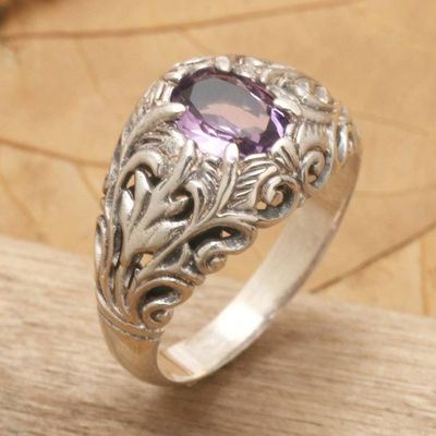 Main image for Amethyst and 925 Sterling Silver Cocktail Ring from Bali Bali Hillside