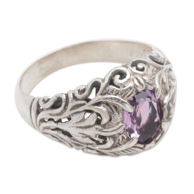 Alternate image for Amethyst and 925 Sterling Silver Cocktail Ring from Bali Bali Hillside