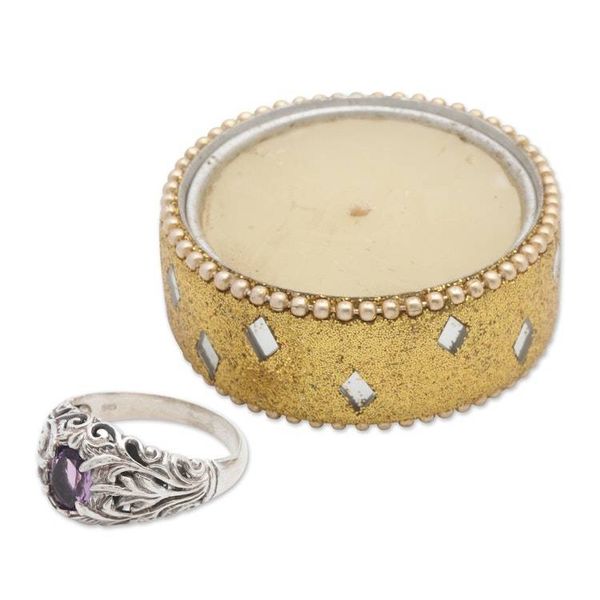Alternate image for Amethyst and 925 Sterling Silver Cocktail Ring from Bali Bali Hillside