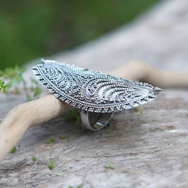 Alternate image for Leaf-Inspired Sterling Silver Cocktail Ring from Bali Leaf Glam