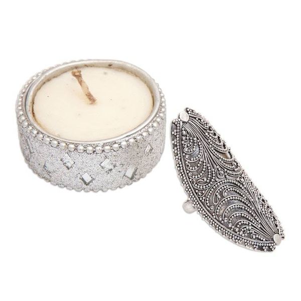 Alternate image for Leaf-Inspired Sterling Silver Cocktail Ring from Bali Leaf Glam
