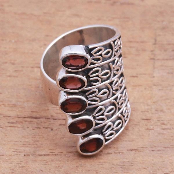 Alternate image for Oval Garnet Multi-Stone Cocktail Ring from Bali Glimmering Constellation
