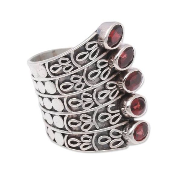 Alternate image for Oval Garnet Multi-Stone Cocktail Ring from Bali Glimmering Constellation