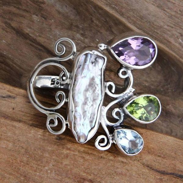 Alternate image for Pearl and Amethyst Rings Kuta Exotica