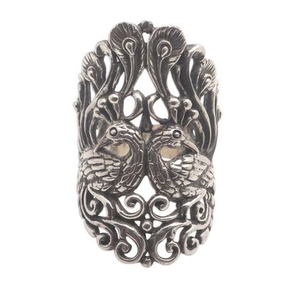 Alternate image for Peacock Ring in Sterling Silver Peacock Romance