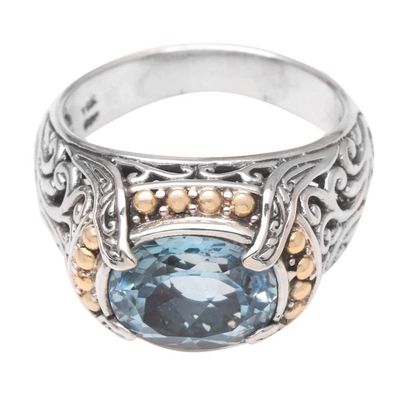 Alternate image for Cocktail Ring with Blue Topaz Breathtaking Blue