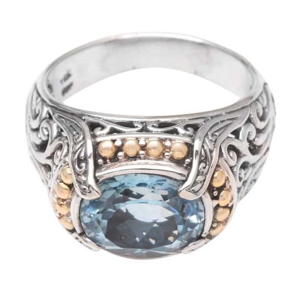 Alternate image for Cocktail Ring with Blue Topaz Breathtaking Blue