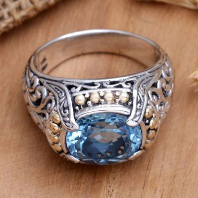 Alternate image for Cocktail Ring with Blue Topaz Breathtaking Blue
