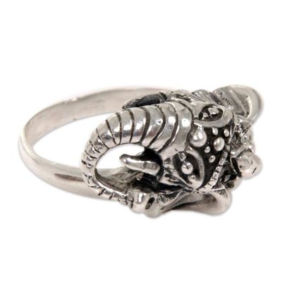 Alternate image for Sterling Silver Elephant Ring Hand Crafted in Indonesia Gallant Elephant