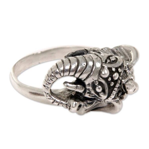 Alternate image for Sterling Silver Elephant Ring Hand Crafted in Indonesia Gallant Elephant