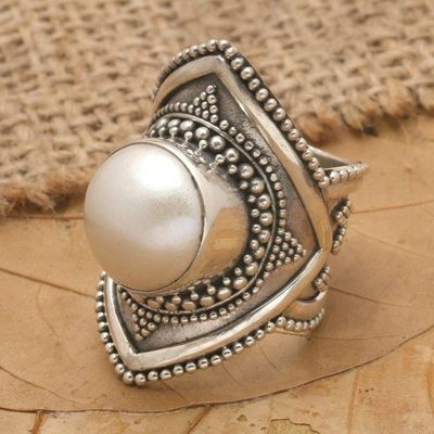Alternate image for Cultured Mabe Pearl Cocktail Ring from Indonesia Cotton Flower