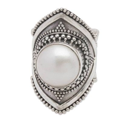 Alternate image for Cultured Mabe Pearl Cocktail Ring from Indonesia Cotton Flower