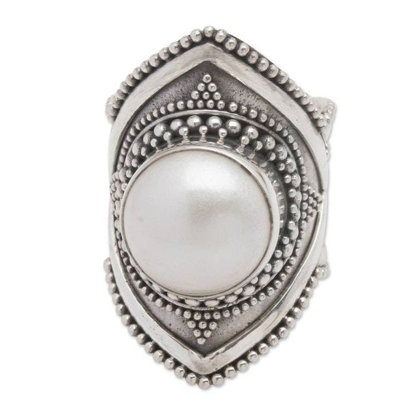 Alternate image for Cultured Mabe Pearl Cocktail Ring from Indonesia Cotton Flower
