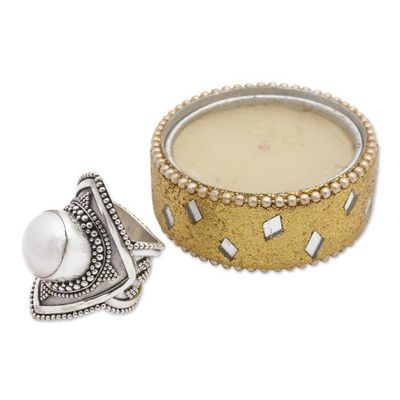 Alternate image for Cultured Mabe Pearl Cocktail Ring from Indonesia Cotton Flower