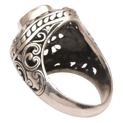 Alternate image for Handmade 925 Sterling Silver Prasiolite Cocktail Ring Truth Flower