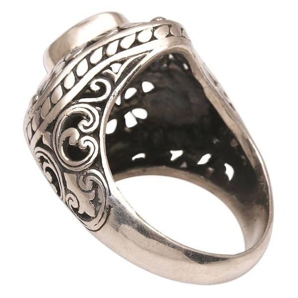 Alternate image for Handmade 925 Sterling Silver Prasiolite Cocktail Ring Truth Flower
