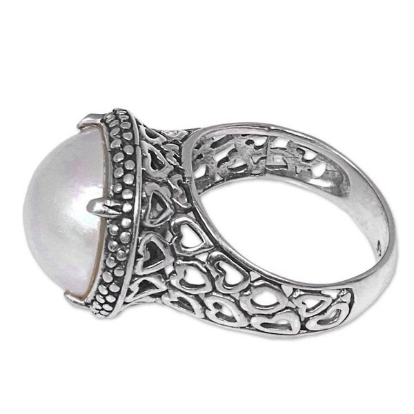 Alternate image for Hand Made Cultured Pearl Cocktail Ring from Indonesia Glowing Moon