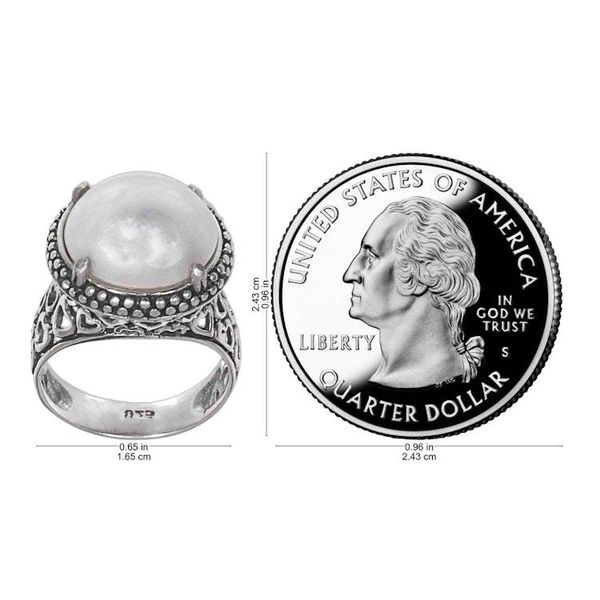 Alternate image for Hand Made Cultured Pearl Cocktail Ring from Indonesia Glowing Moon