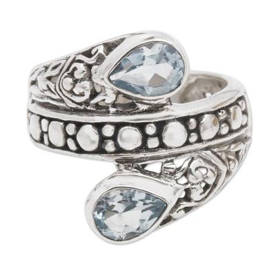 Alternate image for Blue Topaz Multi-Stone Cocktail Ring from Indonesia Blue Udeng