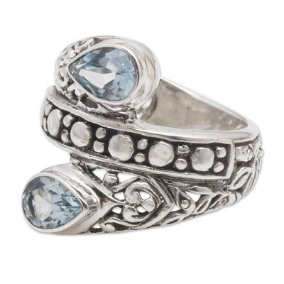 Alternate image for Blue Topaz Multi-Stone Cocktail Ring from Indonesia Blue Udeng