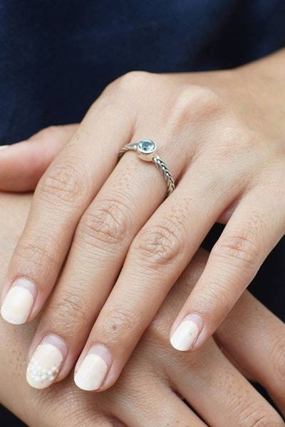 Alternate image for Blue Topaz Sterling Silver Single Stone Ring from Bali Sublime Sky