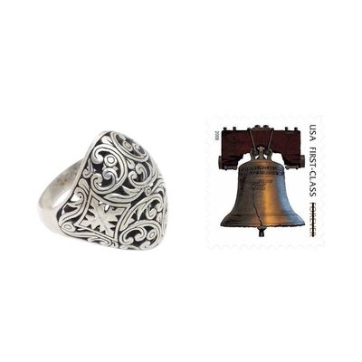 Alternate image for Sterling Silver Domed Ring from Bali Kedaton Forest