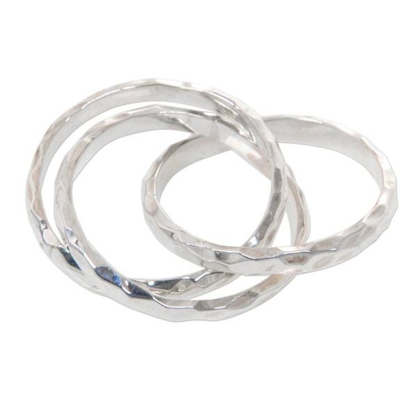 Alternate image for Set of 3 Interlinked Sterling Silver Rings from Bali Denpasar Roads