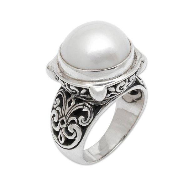 Alternate image for Cultured Mabe Pearl Cocktail Ring Graceful Moon