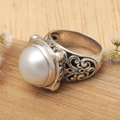 Alternate image for Cultured Mabe Pearl Cocktail Ring Graceful Moon