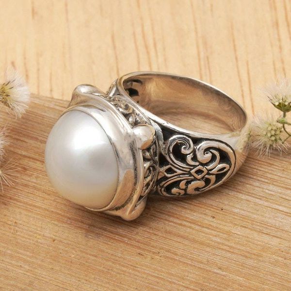 Alternate image for Cultured Mabe Pearl Cocktail Ring Graceful Moon