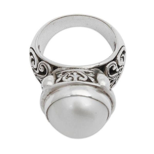 Alternate image for Cultured Mabe Pearl Cocktail Ring Graceful Moon