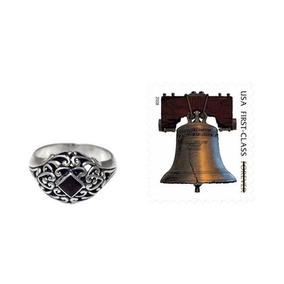 Alternate image for Garnet Dome Ring Sterling Silver Artisan Crafted Jewelry Treasured Heart
