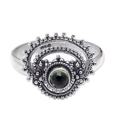 Alternate image for Sterling Silver Cocktail Ring with Natural Peridot Cabochon Empires Fortune