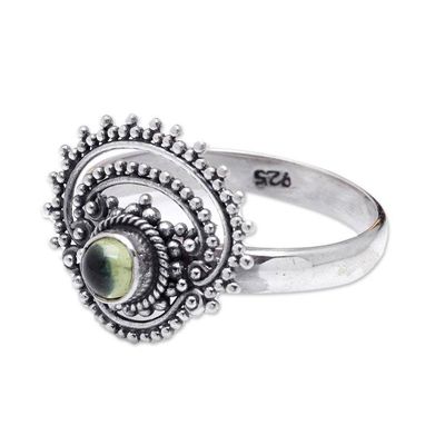 Alternate image for Sterling Silver Cocktail Ring with Natural Peridot Cabochon Empires Fortune