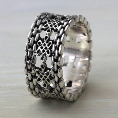 Primary image for Lucky Knots on Sterling Silver Band Ring from Bali Luck Has It