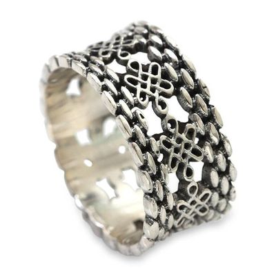 Alternate image for Lucky Knots on Sterling Silver Band Ring from Bali Luck Has It