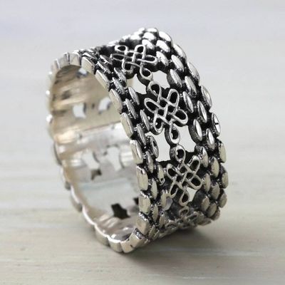 Alternate image for Lucky Knots on Sterling Silver Band Ring from Bali Luck Has It