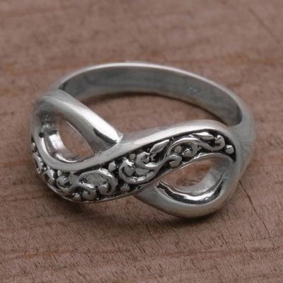 Primary image for Hand Crafted Sterling Silver Infinity Symbol Ring from Bali Tangled Vine