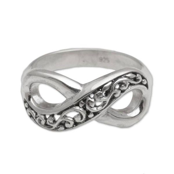 Alternate image for Hand Crafted Sterling Silver Infinity Symbol Ring from Bali Tangled Vine