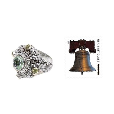 Alternate image for Prasiolite and Peridot Cocktail Ring Mahameru Green