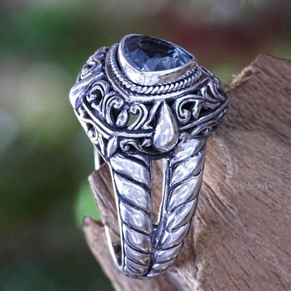 Alternate image for Artisan Crafted Blue Topaz Cocktail Ring Sky Sorceress