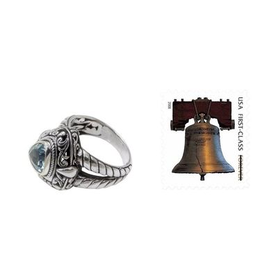 Alternate image for Artisan Crafted Blue Topaz Cocktail Ring Sky Sorceress