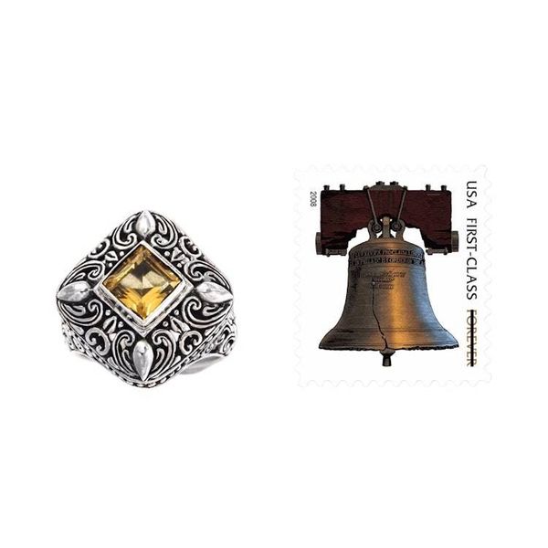 Alternate image for Square Citrine and Sterling Silver Cocktail Ring from Bali Mystic Glory