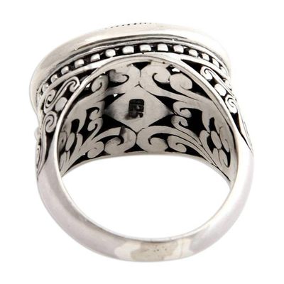 Alternate image for Unique Floral Sterling Silver Cocktail Ring Java Jasmine